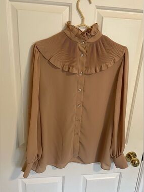 70's Vintage St Michael Ruffle Button Up Blouse